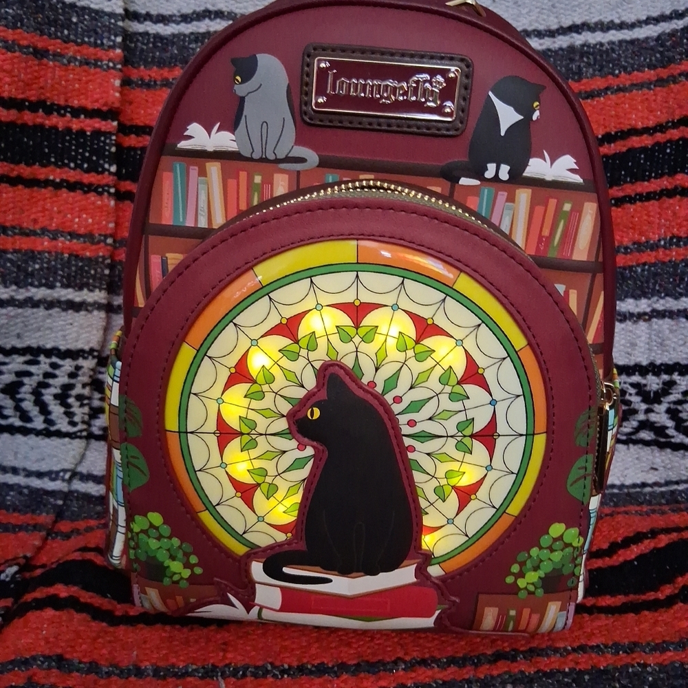 Loungefly Black Cat Library Mini Backpack BAM Exclusive New With Tags